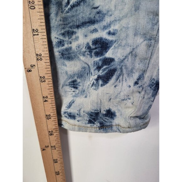 Hang Ten Juniors SZ 7 Y2K Acid Wash Bleach Dye Style Skinny Jeans - Picture 7 of 9
